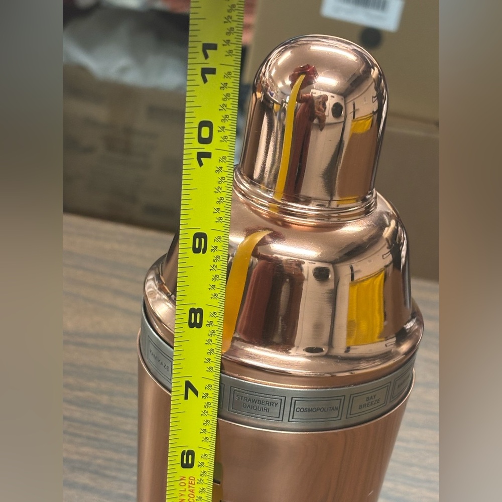 5 piece Copper Cocktail Shaker w Recipes and spoon - Picture 8 of 8